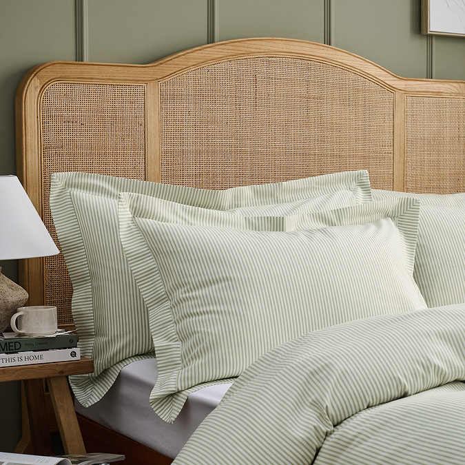 Christy ticking stripe green duvet cover set image
