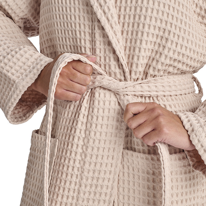 christy waffle blush pink bathrobe image