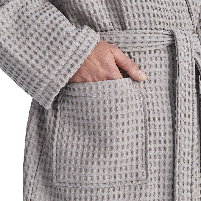 christy waffle dove grey bathrobe image