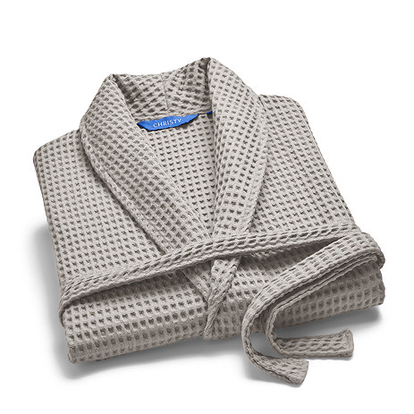 christy waffle dove grey bathrobe image