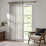 Cirrus Tab Top Sheer Curtain Panel in Grey over a window image