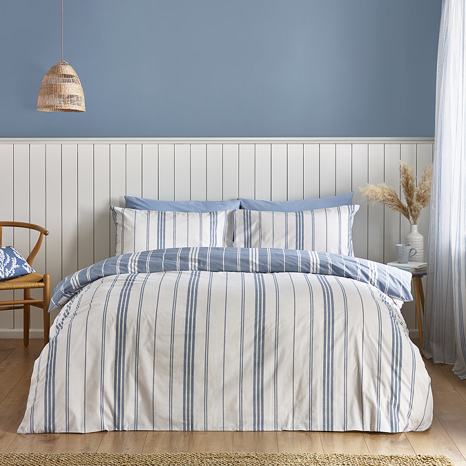 Harbour stripe blue on bed image 1