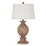 cut out image of brown wooden table lamp with linen shade