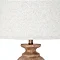 close up image of linen shade of brown resin lamp
