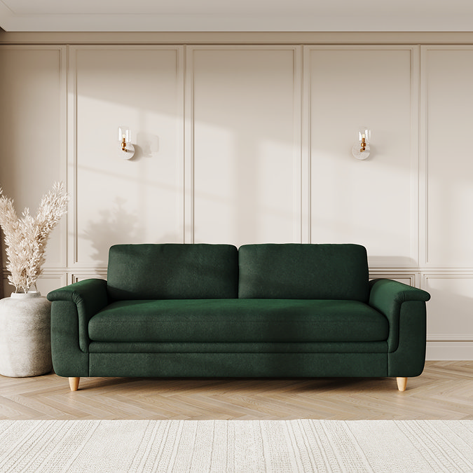 Claremont Easy Clean Velvet Grand Sofa - Hunter