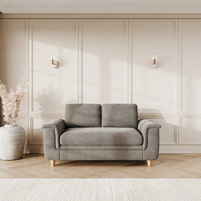 Claremont Easy Clean Velvet Medium Sofa - Platinum