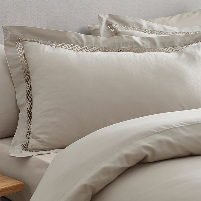 lattice lace natural on bed image 1