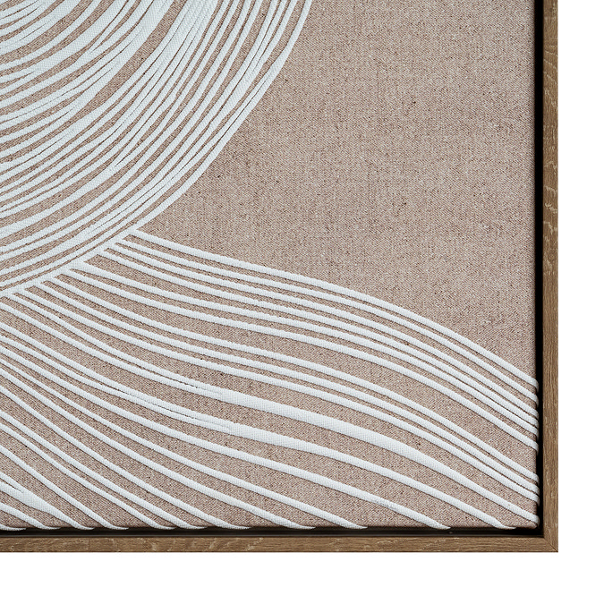 Clayre Line Art in Frame Canvas Brown and White