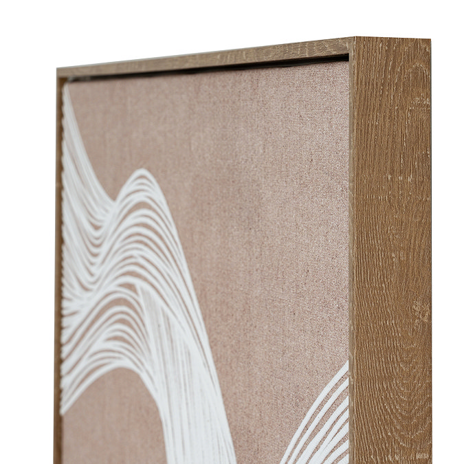 Clayre Line Art in Frame Canvas Brown and White