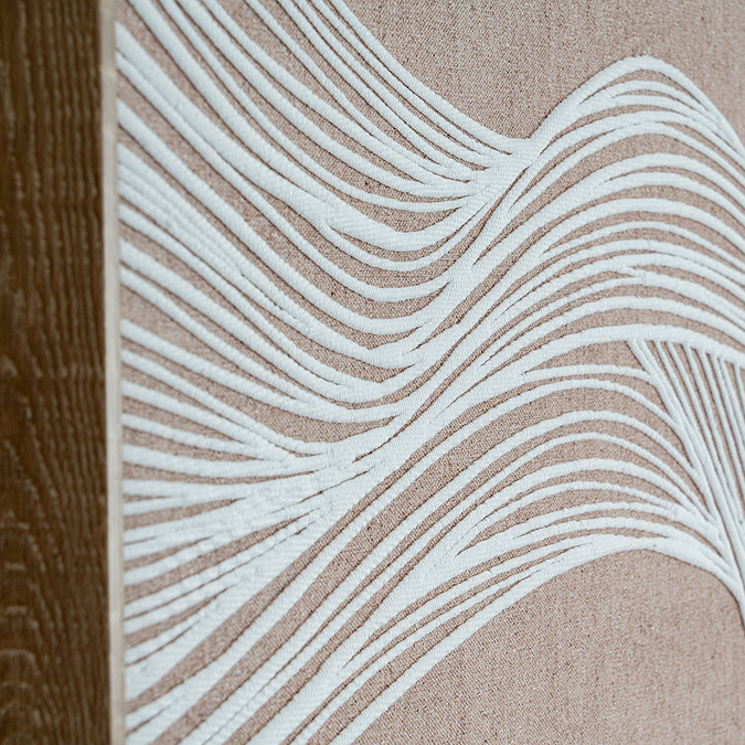 Clayre Line Art in Frame Canvas Brown and White