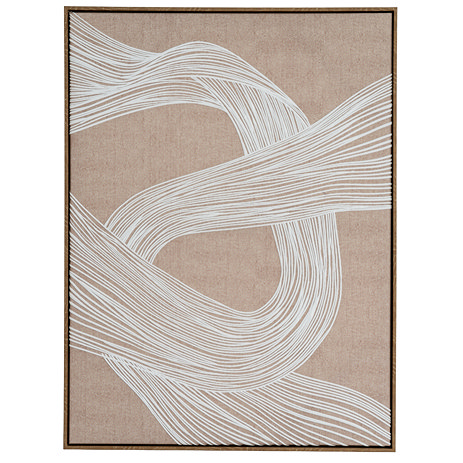 Clayre Line Art in Frame Canvas Brown and White