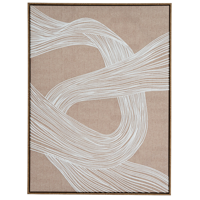 Clayre Line Art in Frame Canvas Brown and White
