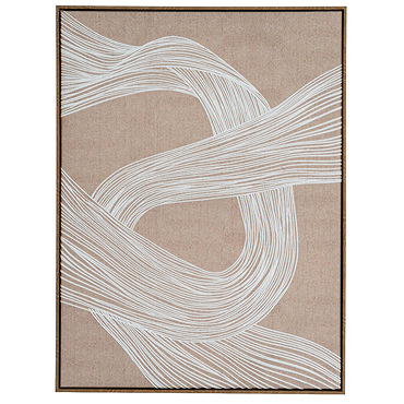 Clayre Line Art in Frame Canvas Brown and White