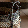 Cleo set of 3 striped baskets in brown