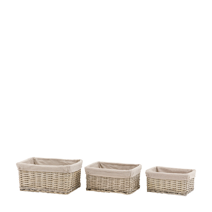 Cody set of 3 square lined baskets