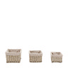 Cody set of 3 square lined baskets