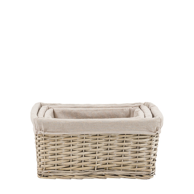 Cody set of 3 square lined baskets