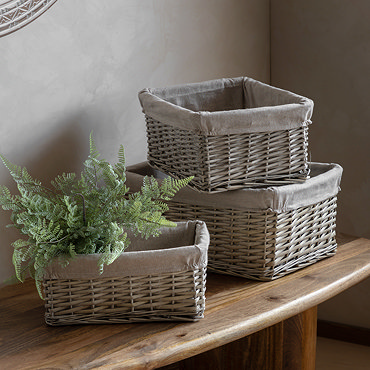 Cody set of 3 square lined baskets