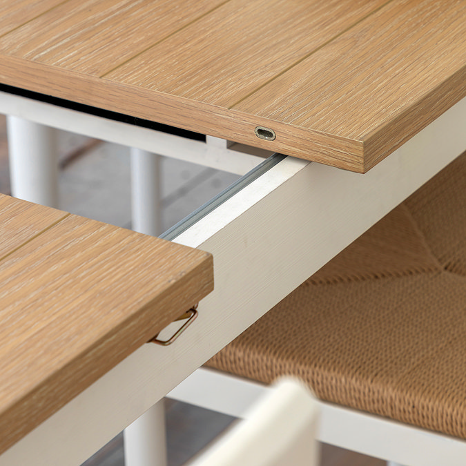 Coniston Rectangular extendable dining table in white