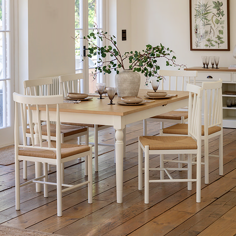 Coniston Rectangular dining table in white