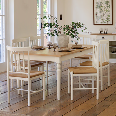 Coniston Rectangular extendable dining table in white