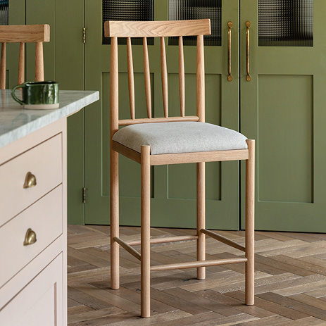 Coniston Upholstered Bar Stool pair natural