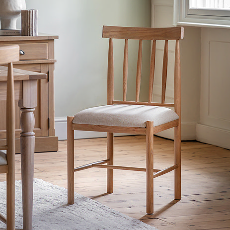Upholstered dining chair pair