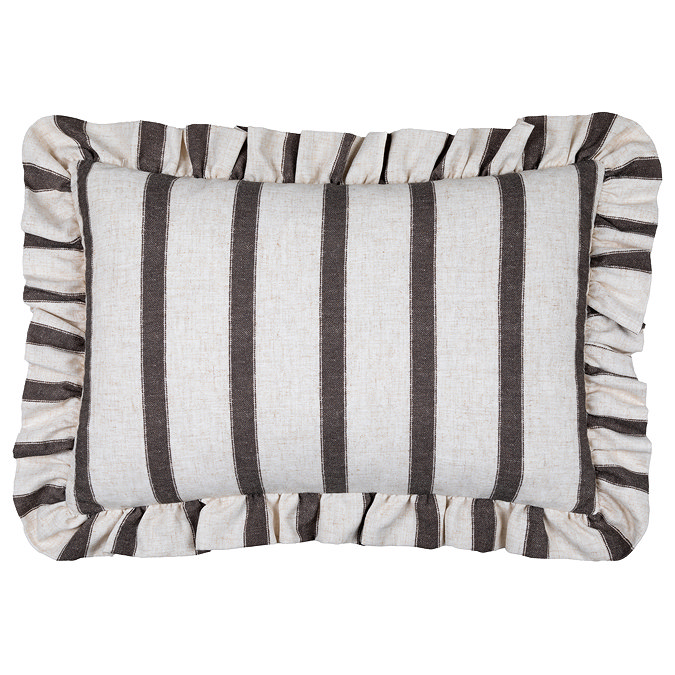 striped brown rectangle cushion cut out on white background