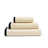 Contrast border oatmeal and black towel