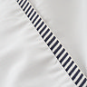 Contrast trim duvet cover set in white and black close up image 5