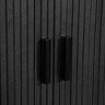 close up image of handles on fluted black wood effect sideboard