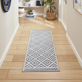Coral runner in blue on floor image 1