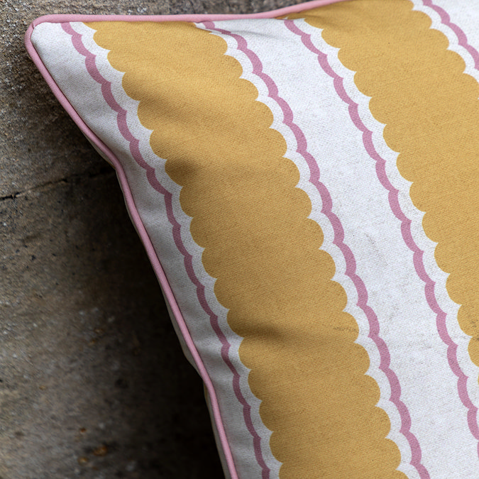 Ochre and Pink cordelia cushion