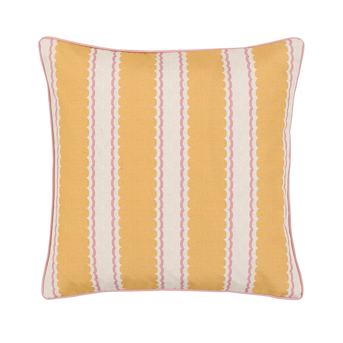 Ochre and Pink cordelia cushion
