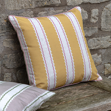 Ochre and Pink cordelia cushion