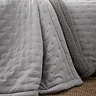 Cosy Nori Sherpa Bedspread Grey Close Up