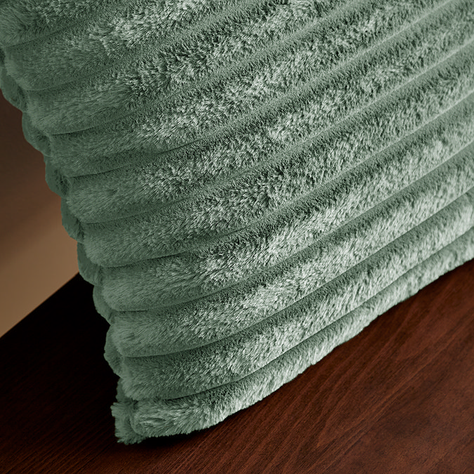 cosy ribbed green cushion image