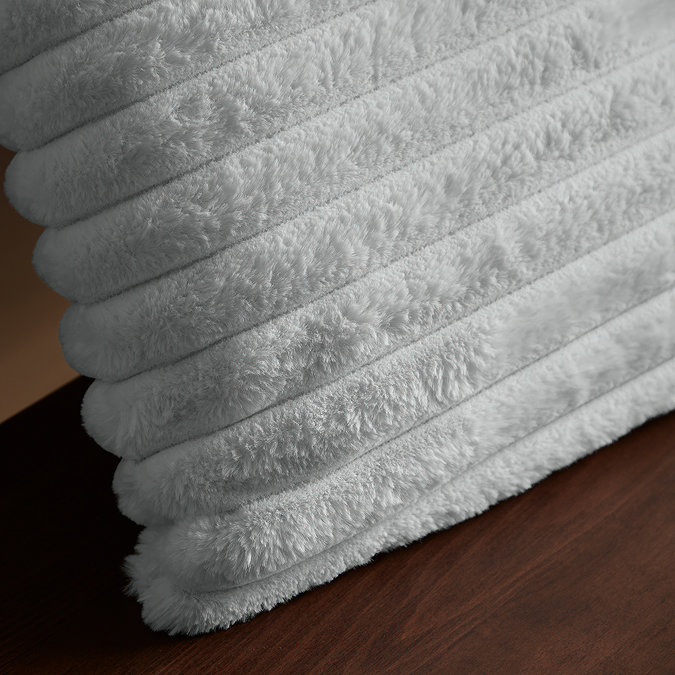Cosy ribbed fleece cushion image 2