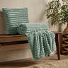 cosy ribbed green throw image 