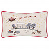 cotswold cushion, rectangular shape, cream with winter scene, cut out on white background