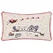 cotswold cushion, rectangular shape, cream with winter scene, cut out on white background