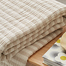 COTTON MUSLIN STRIPE GREEN THROW