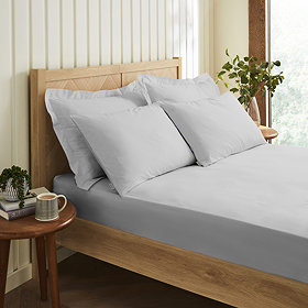 Cotton Percale 200TC Extra Deep Fitted Sheet - Grey main image