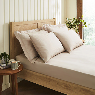 Cotton Percale 200TC Extra Deep Fitted Sheet - Natural main image
