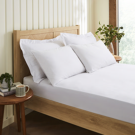 Cotton Percale 200TC Extra Deep Fitted Sheet - White main image
