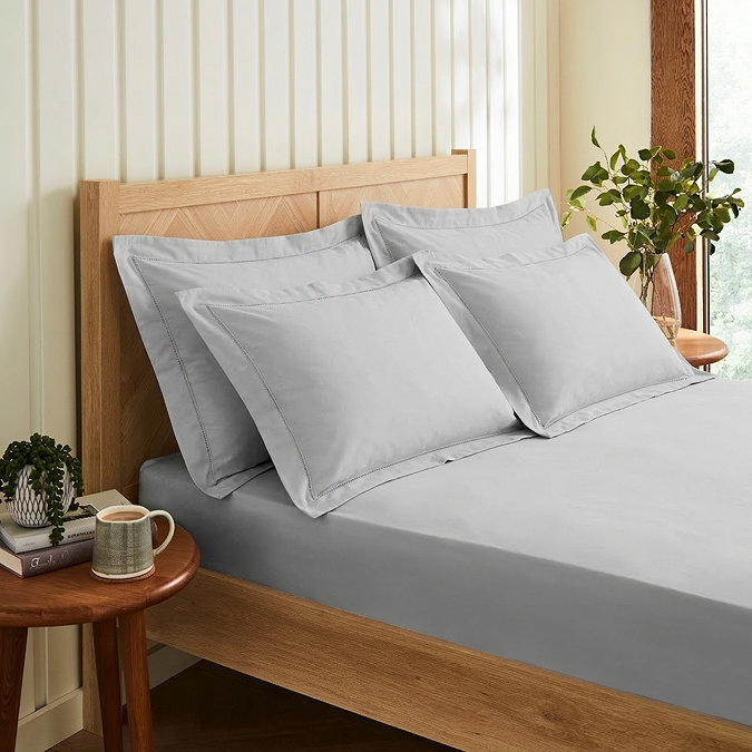 Cotton Percale Oxford Pillowcases Grey