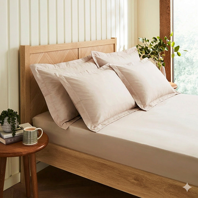 Cotton Percale Oxford Pillowcases Natural