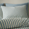 Cotton rich woven stripe blue on bed image 2