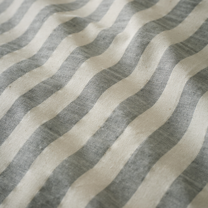 Cotton rich woven stripe duvet cover set close up image 2