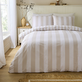 Cove Stripe Reversible Duvet Cover Set - Natural main image